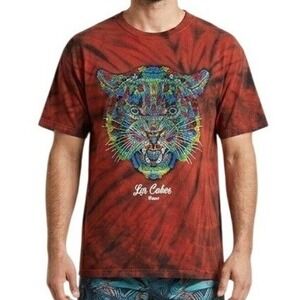 Surf Life Men's XL Los Cabos Mexico Jaguar Huichol Art Tie Dye Graphic T-Shirt